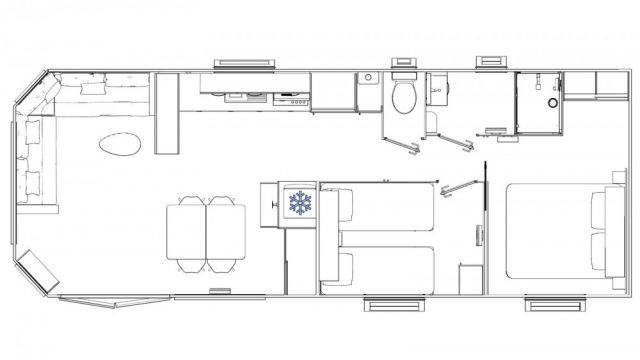 Plan Mobil-home Trigano Intuition Emotion Pano - 2 chambres