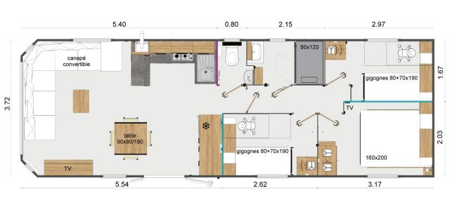 Plan Mobil-home Rapidhome  Elite 1153