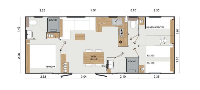 Plan Mobil-home Rapidhome Standing VP 102