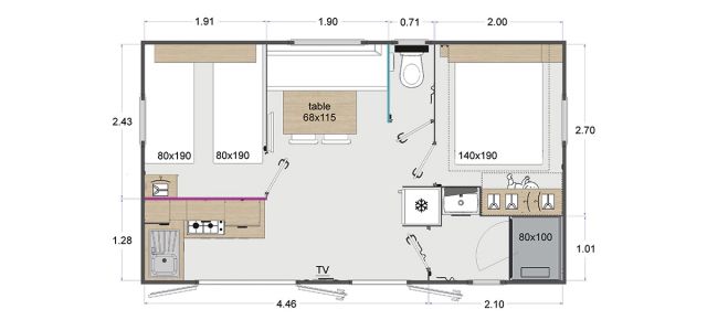 Plan Mobil-home Rapidhome Lodge Lodge 67