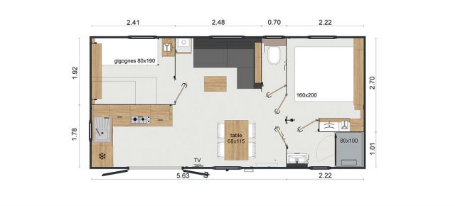 Plan Mobil-home Rapidhome Standing VP 77