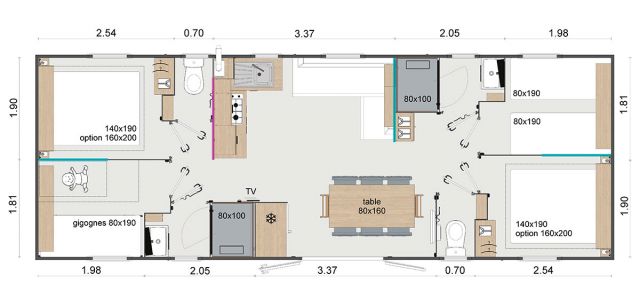 Plan Mobil-home Rapidhome Lodge Lodge 1042