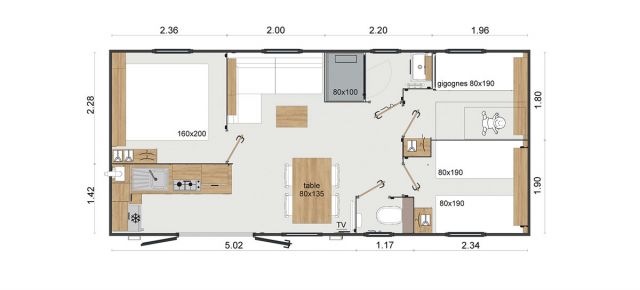 Plan Mobil-home Rapidhome Standing VP 87