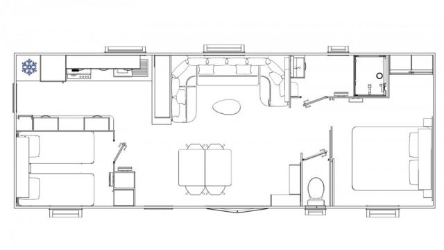 Plan Mobil-home Trigano Intuition Expression - 2 chambres