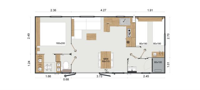 Plan Mobil-home Rapidhome Standing VP 875