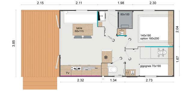 Plan Mobil-home Rapidhome Lodge Lodge 75 TP