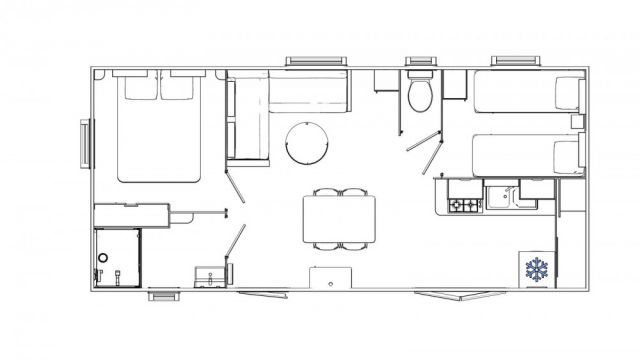 Plan Mobil-home Trigano  Evolution 33 - 2 chambres