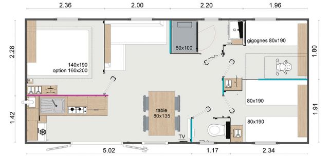 Plan Mobil-home Rapidhome Lodge Lodge 87