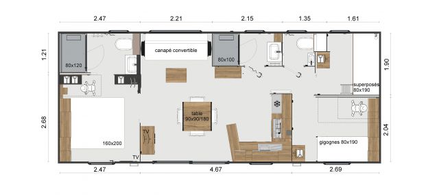 Plan Mobil-home Rapidhome New Valley New Valley 830